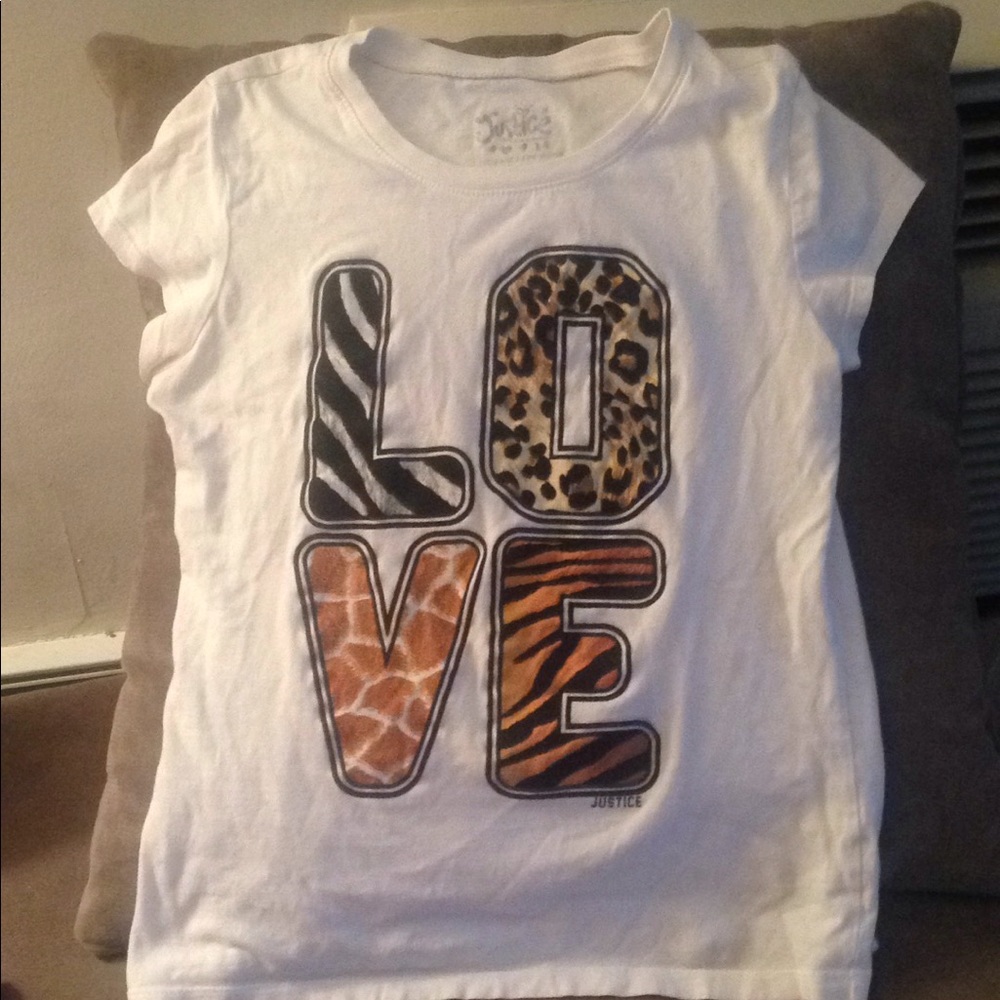 Justice short sleeve LOVE shirt